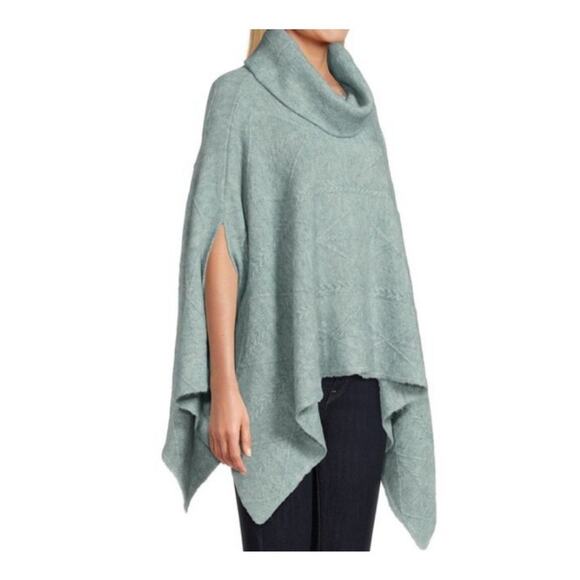 Women's Cowl Turtleneck Oversized Poncho Sweater One Size, World Market, Cream - Picture 9 of 12